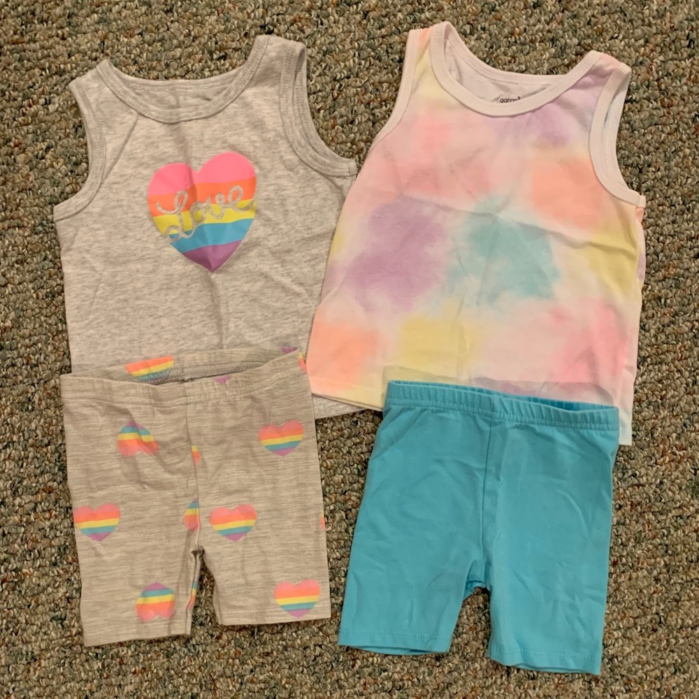 EUC Set of 4 Tank Top Shorts Set 2t